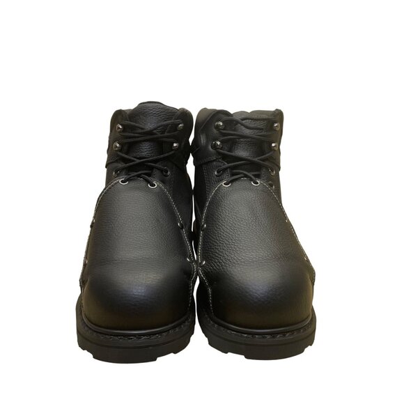 Iron Age Mens Black Leather Work Boots ASTM Steel Toe Slip-Resistant Size 14M main image 12